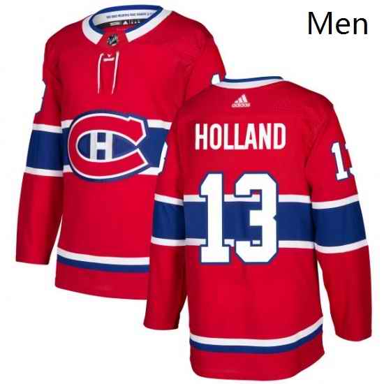 Mens Adidas Montreal Canadiens 13 Peter Holland Authentic Red Home NHL Jersey